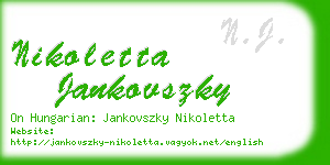 nikoletta jankovszky business card